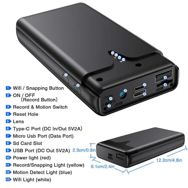 Camera Sạc Dự Phòng W28 Pro 4K 4 Camera Sạc Dự Phòng W28 Pro 4K - Ảnh 2